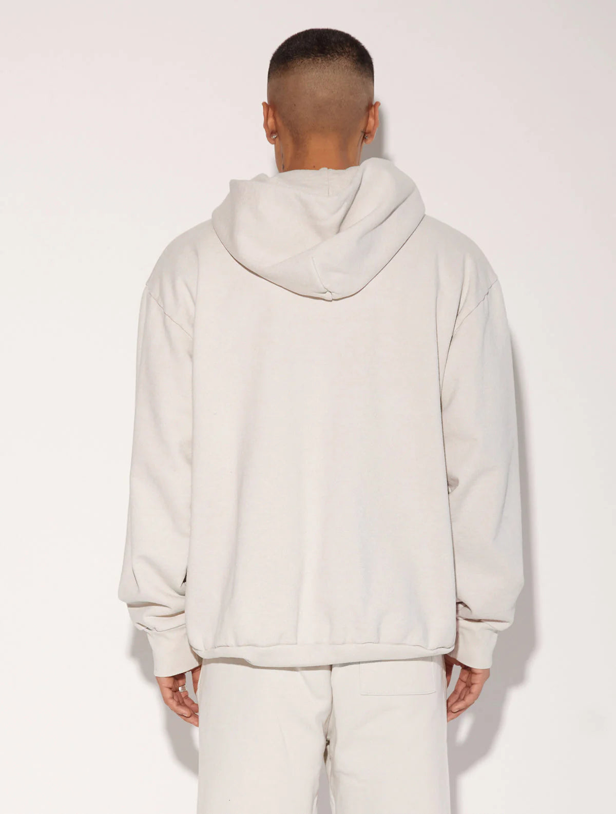HEAVY FLEECE HOODED SWEATSHIRT CEMENT