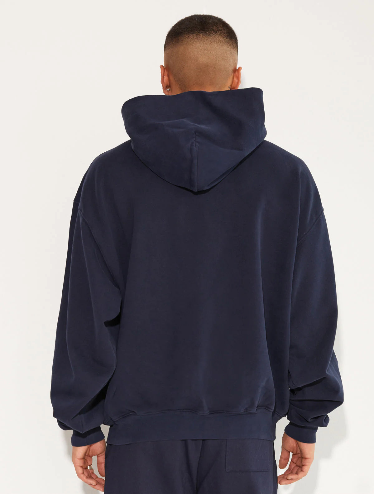 HEAVY FLEECE HOODED SIDEPOCKET SWEATSHIRT NAVY