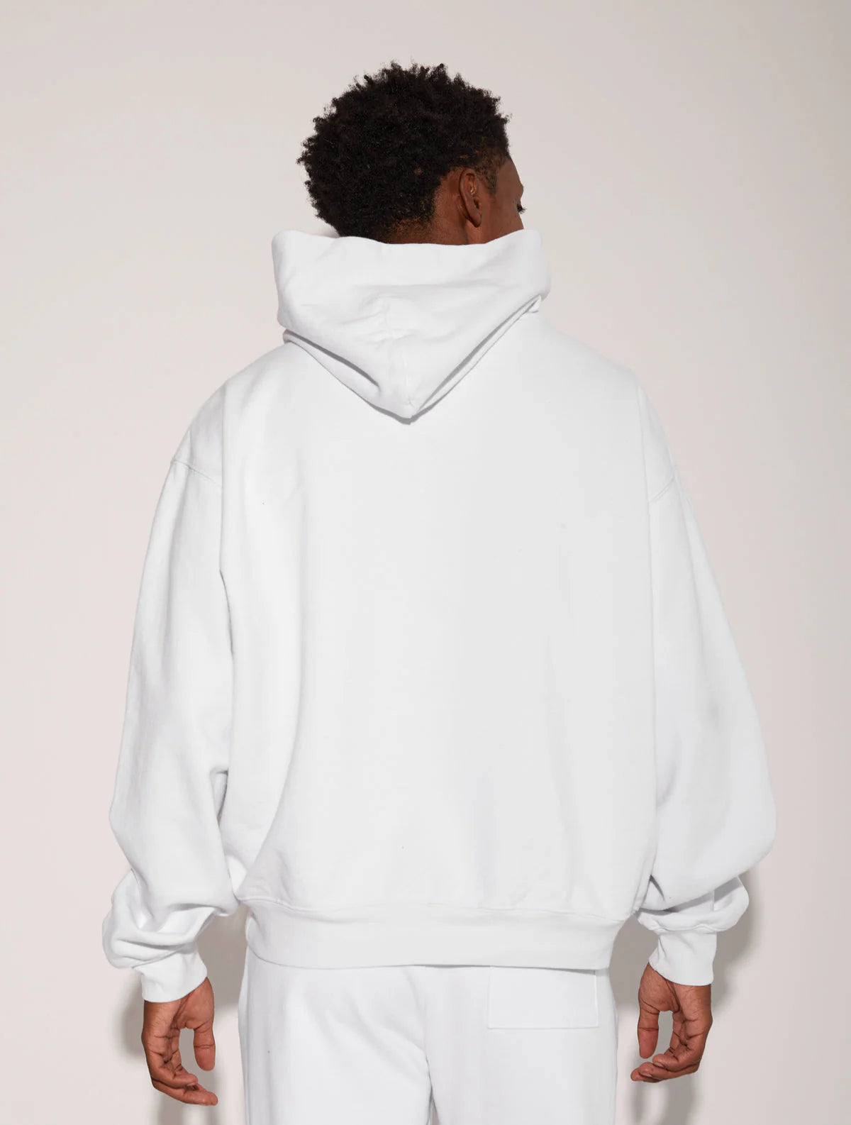 HEAVY FLEECE HOODED SIDEPOCKET SWEATSHIRT WHITE
