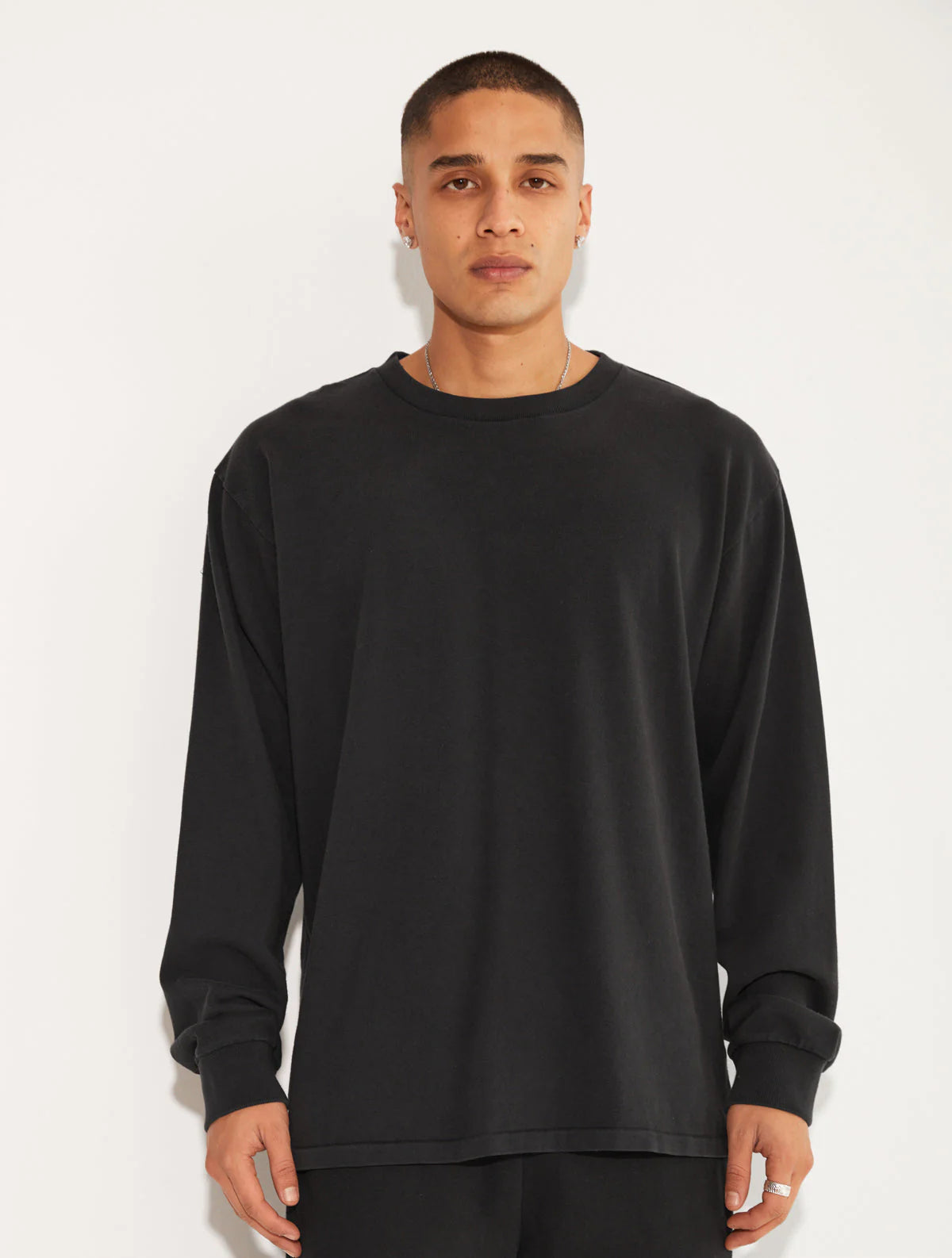 HEAVY JERSEY LONG SLEEVE SHIRT BLACK