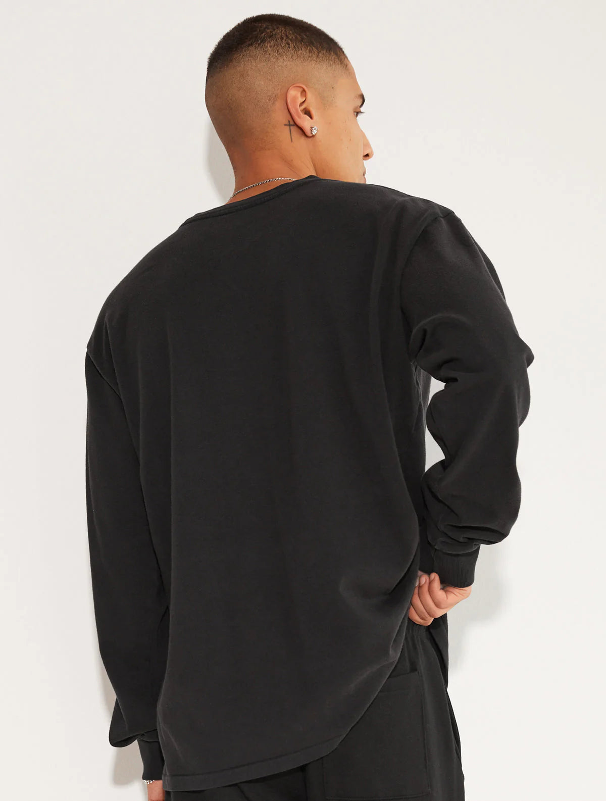 HEAVY JERSEY LONG SLEEVE SHIRT BLACK
