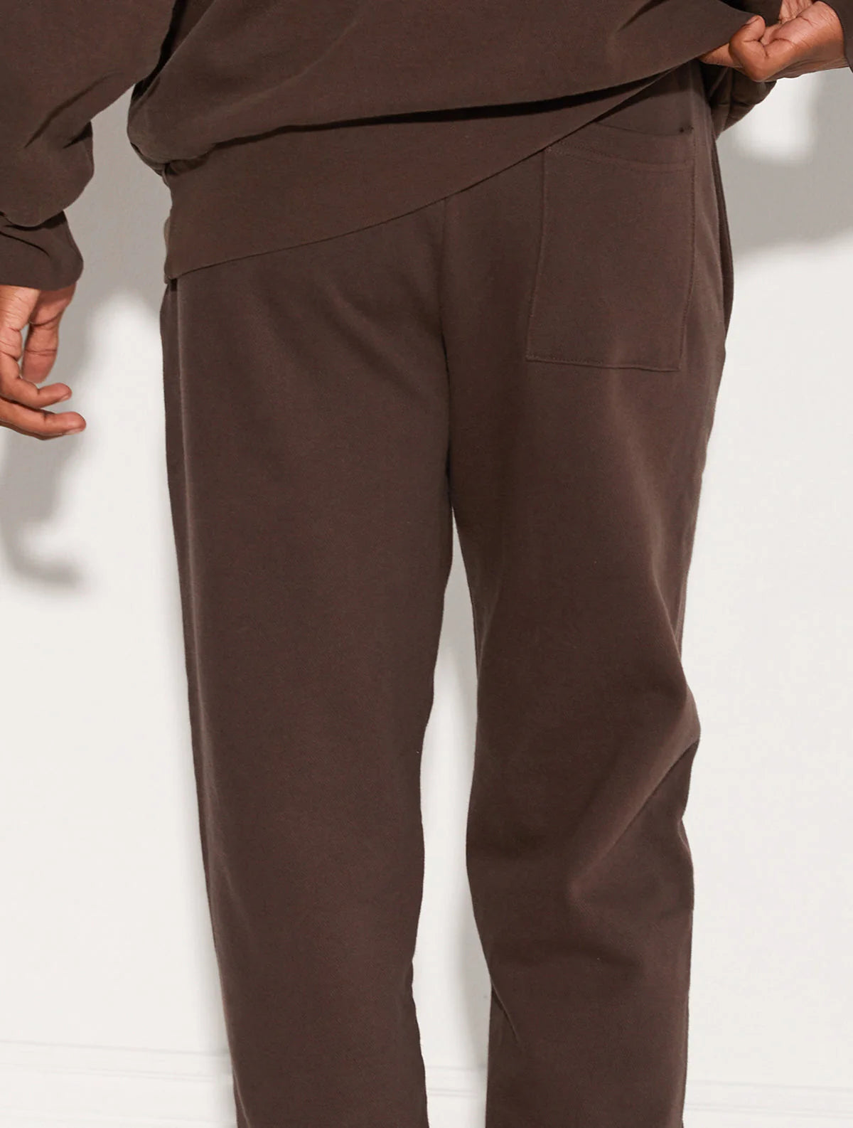 HEAVY FLEECE CUFFED LEG SWEATPANT BROWN