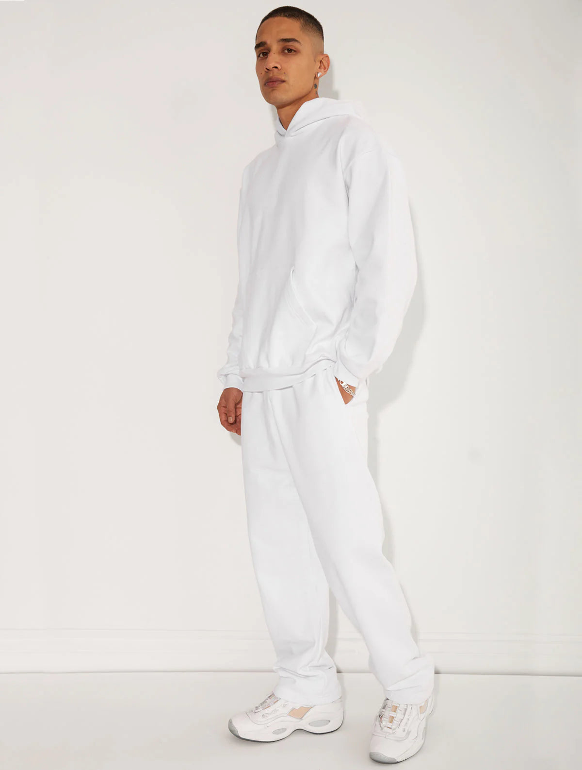 HEAVY FLEECE STRAIGHT LEG SWEATPANT WHITE