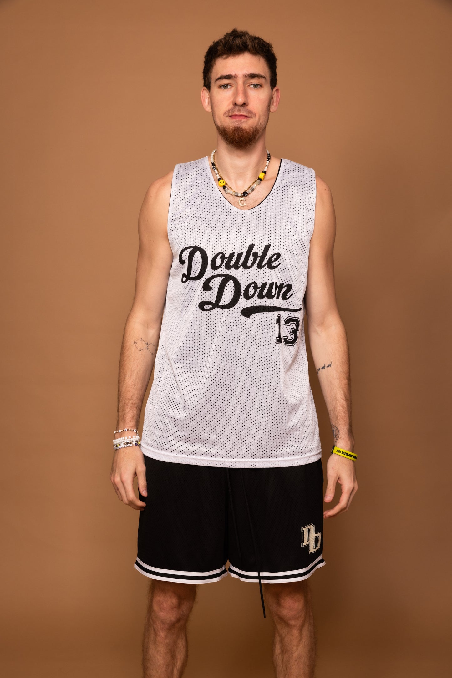 DoubleDown- Basketball Jersey White