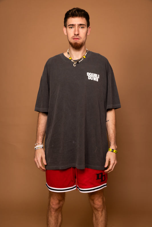 DoubleDown- Vintage Tee Charcoal