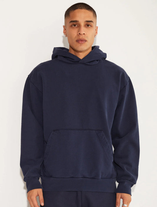 HEAVY FLEECE HOODED SWEATSHIRT NAVY