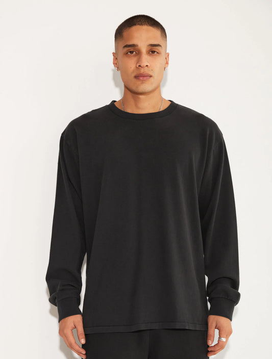 HEAVY JERSEY LONG SLEEVE SHIRT BLACK