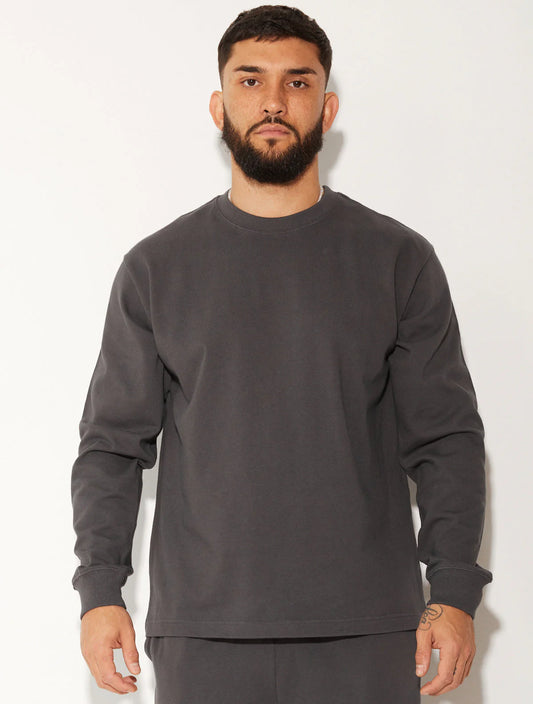 HEAVY JERSEY LONG SLEEVE SHIRT ASH