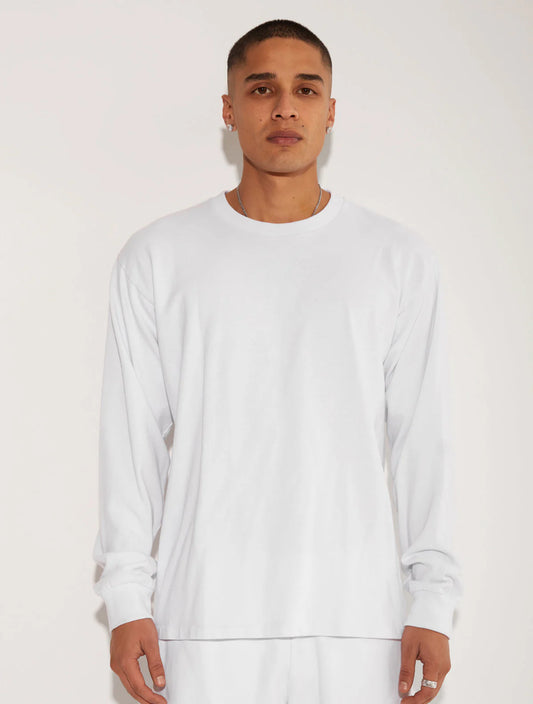 HEAVY JERSEY LONG SLEEVE SHIRT WHITE