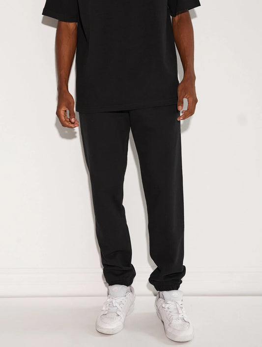 HEAVY FLEECE CUFFED LEG SWEATPANT BLACK