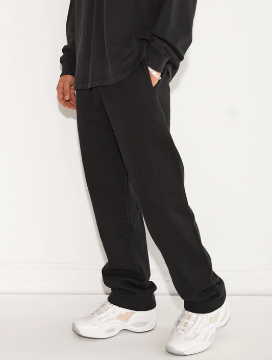 HEAVY FLEECE STRAIGHT LEG SWEATPANT BLACK