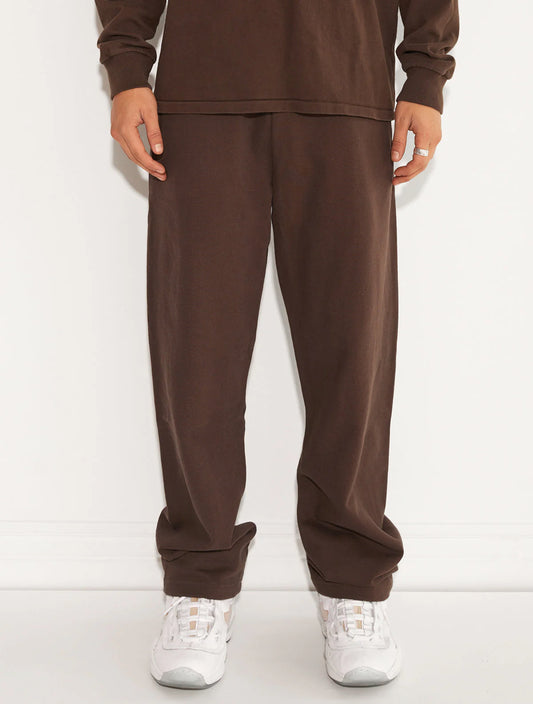 HEAVY FLEECE STRAIGHT LEG SWEATPANT BROWN