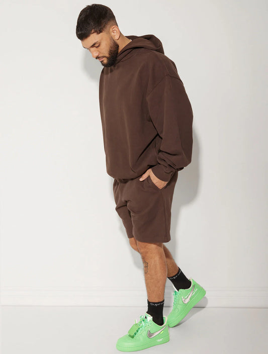 HEAVY JERSEY SHORTS BROWN