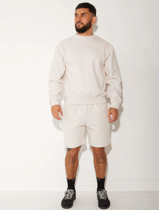HEAVY FLEECE SHORTS CEMENT