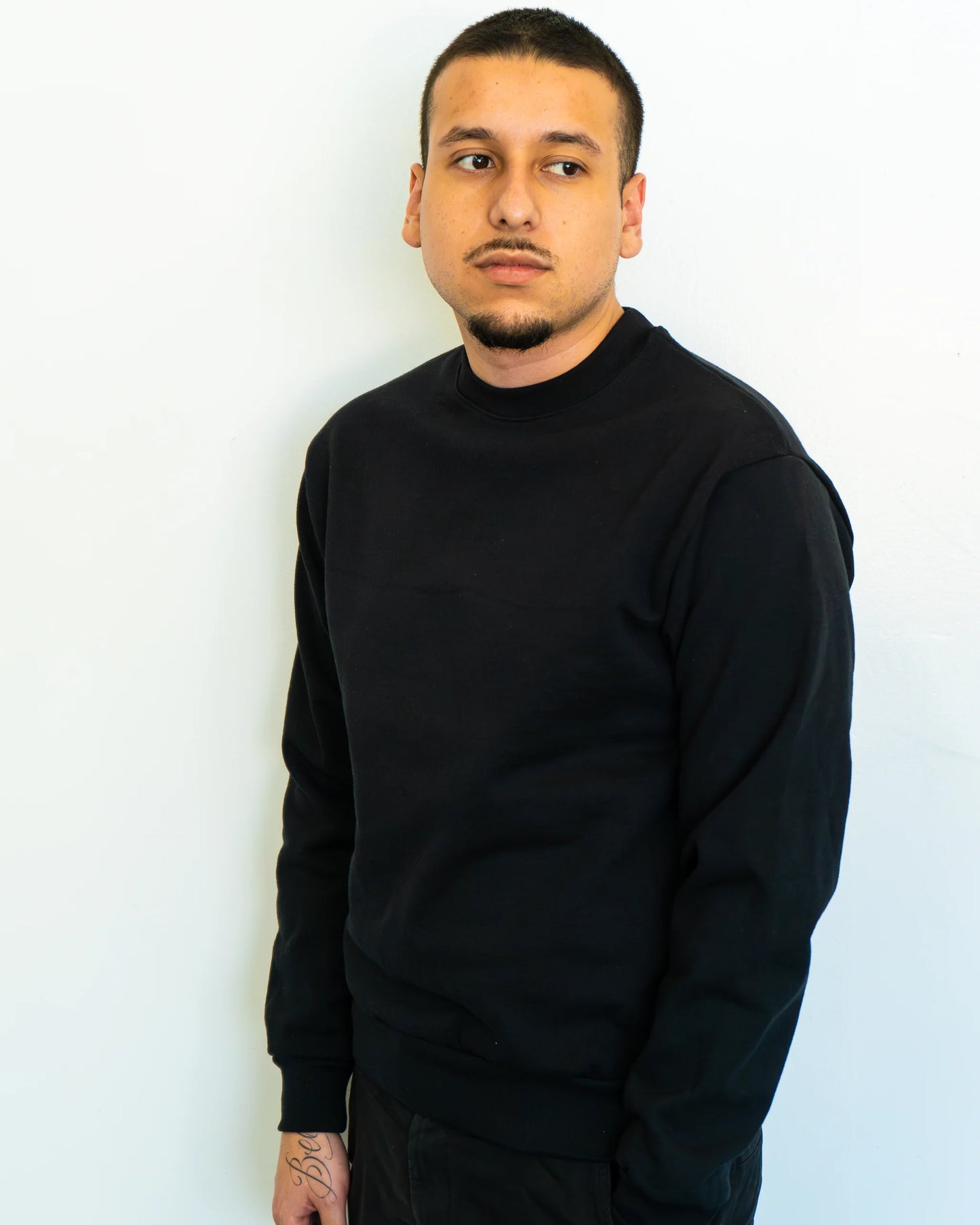HEAVY FLEECE CREWNECK SWEATER BLACK